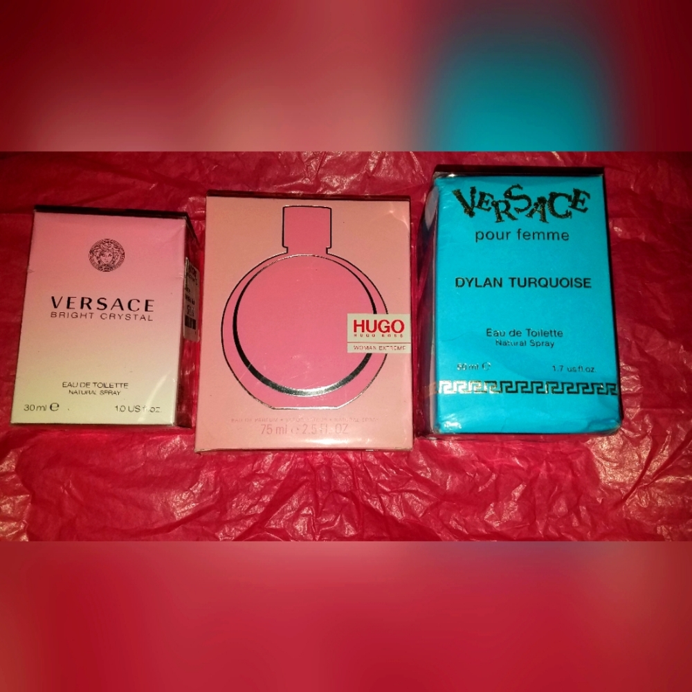 Women perfume. Versace & Hugo Boss